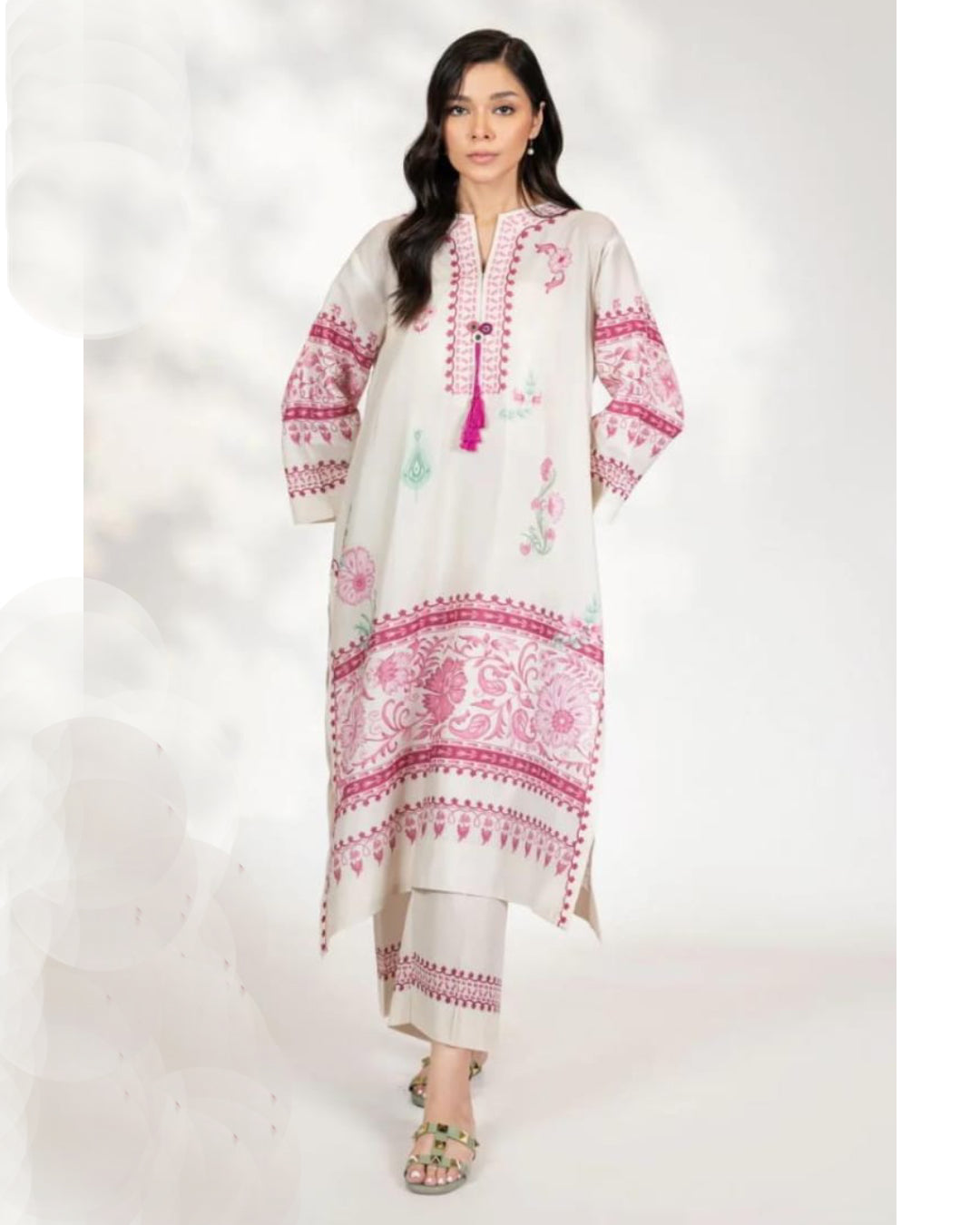 2 Piece | Dusty Pink| Silky Lawn Stitched