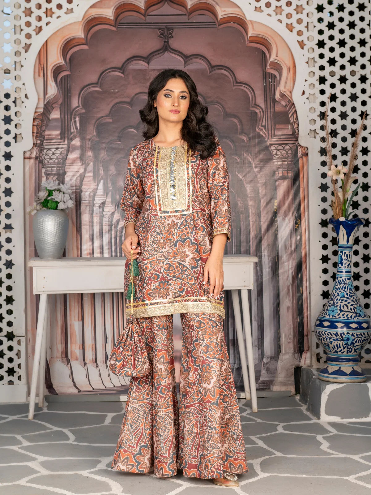 2 Piece | Mehar | Lawn Stitched Dress With Pouch