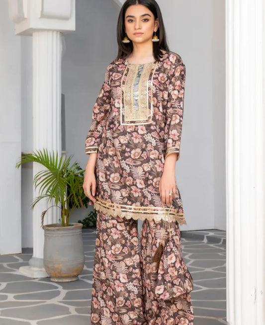 2 Piece | Hazal | Stitched Dress without pouch