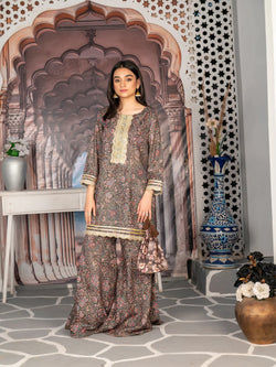 2 Piece | Noor | Lawn Stitched Dress With Pouch