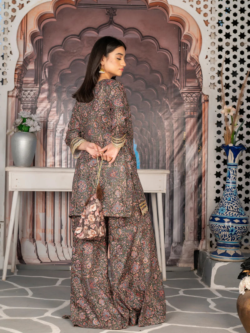 2 Piece | Noor | Lawn Stitched Dress With Pouch