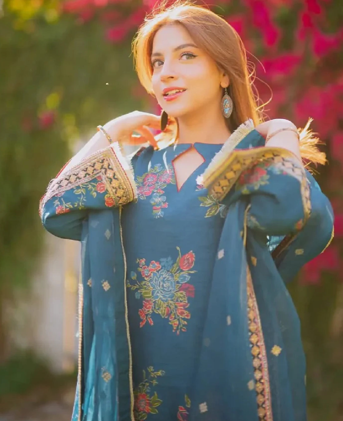 3 Piece | Teal | Embroidered Stitched