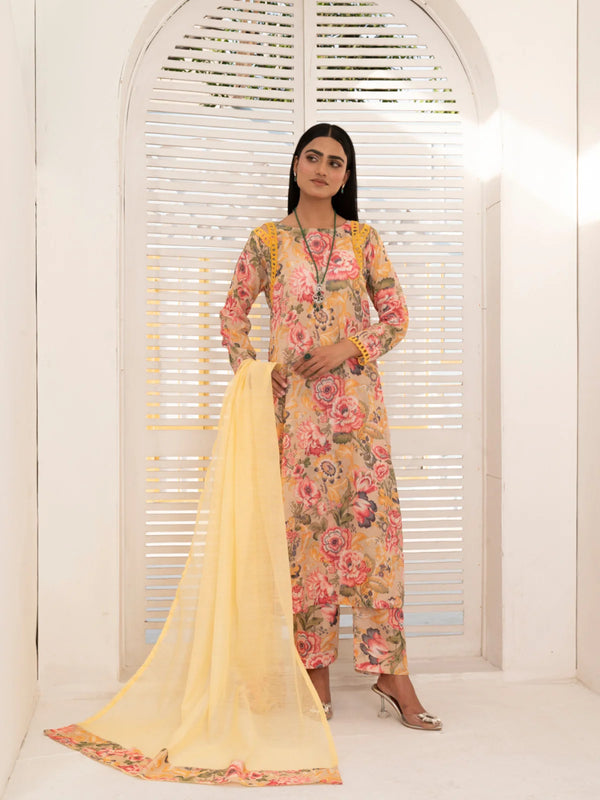 3 Piece | laurel Light Pink |  Embroidered Stitched