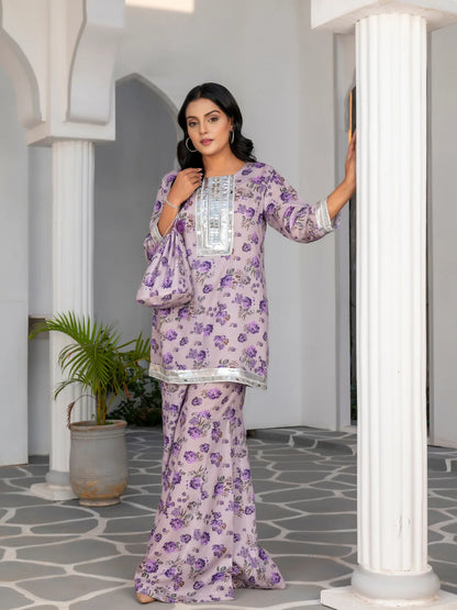 2 Piece | Gull | Lawn Stitched Dress With Pouch
