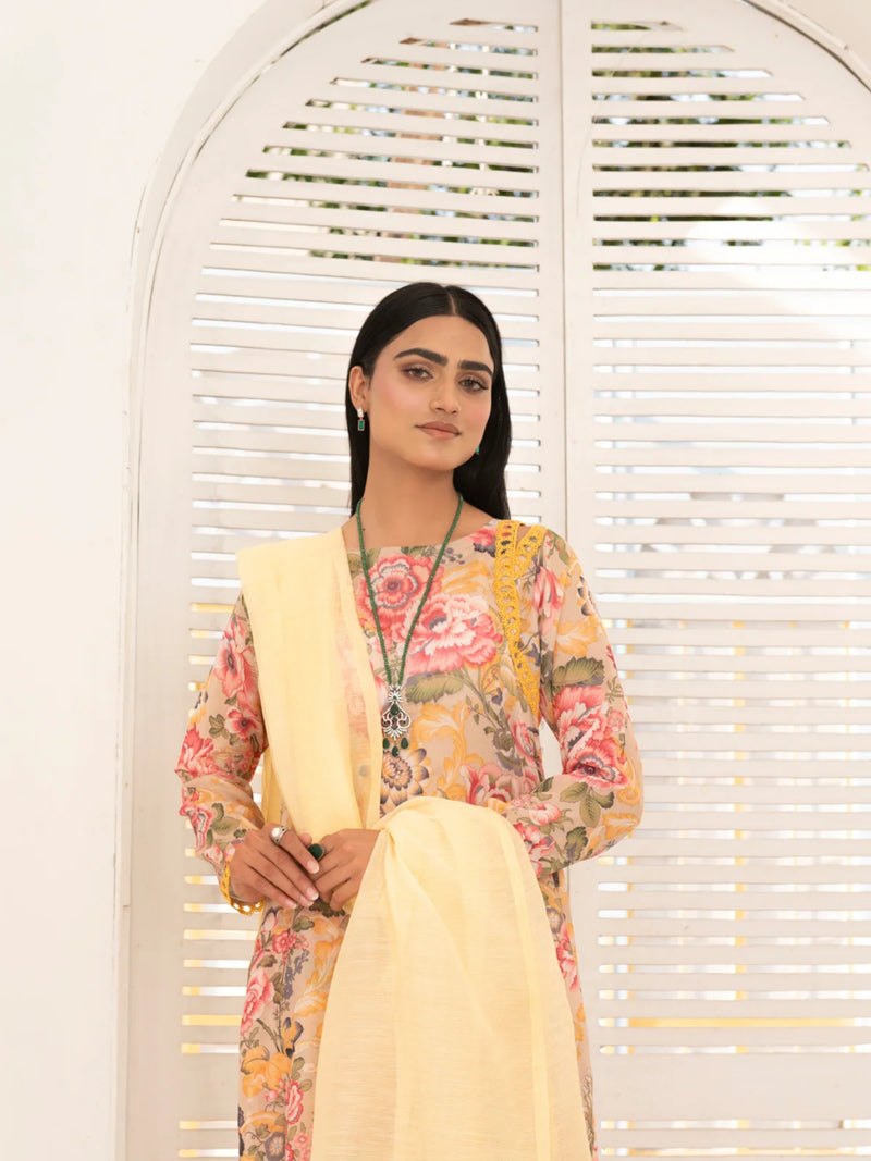 3 Piece | laurel Light Pink |  Embroidered Stitched