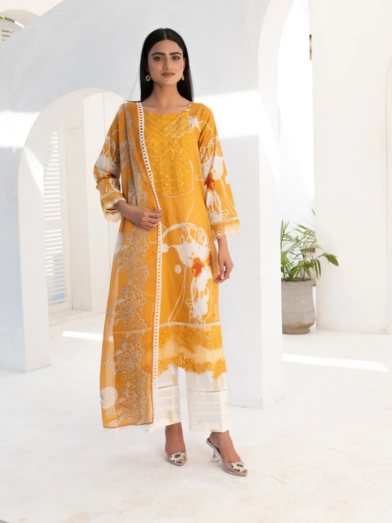 3 Piece | Sun Flower | Printed Dress