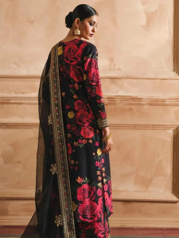 3 Piece | Black Rose | Printed Stitched