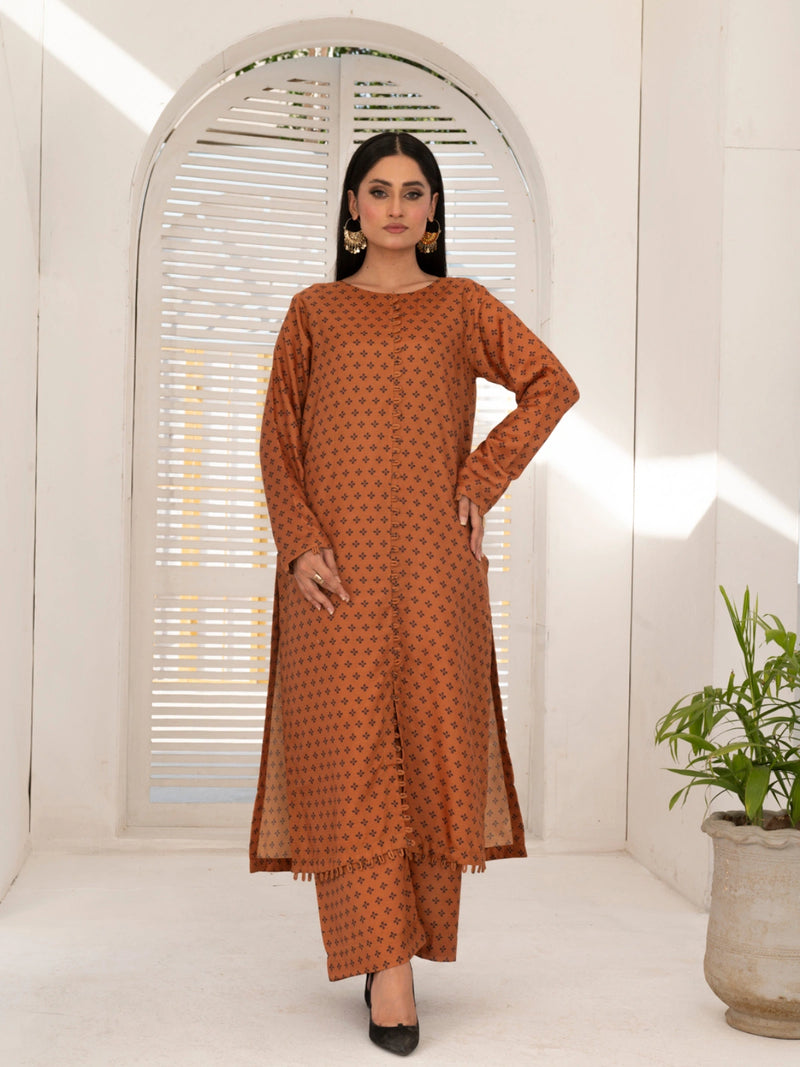 2 Piece | Bronze | Printed Loop Design