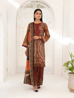 3 Piece | Maroon Breeze | Embroidered Stitched