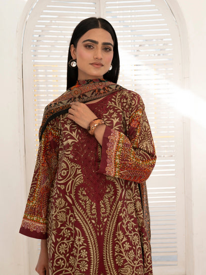 3 Piece | Maroon Breeze | Embroidered Stitched