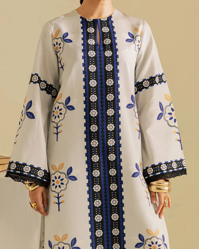 2 Piece | Ivory White | Silky Lawn Stitched