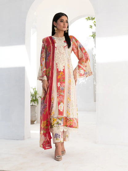 3 Piece | Peachy Vibe | Embroidered Stitched